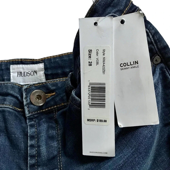 Hudson NWT Collin Skinny Ankle Jeans Women 28 - Picture 7 of 9